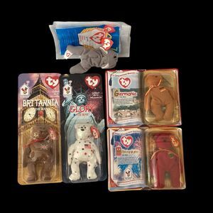 TY BEANIE BABIES LOT 5 Assorted McDonald House, Inter Bear,  Teenie Beanie Mel